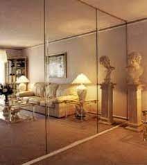 Floating vanity with full length mirror behind. Floor To Ceiling Mirror Walls Living Hall Gray Interior Mirror Wall