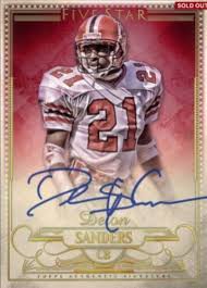 2019 prizm deion sanders #295 falcons lot x4. 2016 Topps Deion Sanders Football Autographed Trading Card Football Football Autograph Football Trading Cards