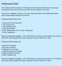 Recipe For Hollywood Juice Diet Hollywood Diet Hollywood Diet Drink Diet Drinks