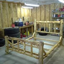 Twin over full metal bunk bed with safety ladders queen bed frame twin full bed frame 77.24 l x 56.37 w x 53.93 h with flat ladder twin size bed frame with stairs for children teens $255.54 $ 255. Best Queen Cedar Log Bed For Sale In Warsaw Missouri For 2021