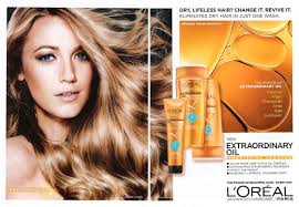 Blake Lively Actress Celebrity Endorsements Celebrity Advertisements Celebrity Endorsed Products Lifeless Hair Oil Shampoo Loreal
