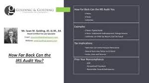 Maybe you would like to learn more about one of these? How Far Back Can The Irs Audit You Youtube