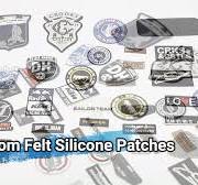 OEM Clothes Patches Wholesale Design Embossed Custom Felt Main Labels With  3D Silicone Name Logo