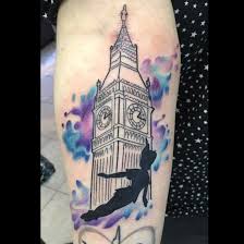 Peterpan Bigben London Tattoo Peterpantattoo Watercolourtattoo Peter Pan Tattoo Disney Tattoos Tattoos