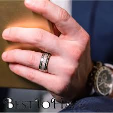 Black titanium wedding bands for men wedding and bridal. Mens 10mm Meteorite Inlay Titanium Wedding Ring
