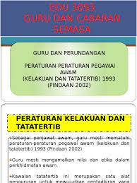 Pangkat dan penamatan perkhidmatan) (pindaan) 2017 yang berkuat kuasa. Peraturan Peraturan Pegawai Awam Kelakuan Dan Tatatertib 1993 Pindaan 2002