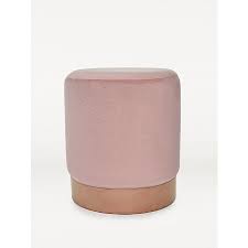 Pink Velvet Stool With Gold Trim Home George At Asda Velvet Stool Pink Velvet George Home