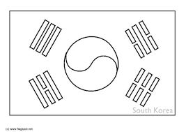 Free Coloring Page South Korea S Flag Flag Coloring Pages Coloring Pages South Korea Flag