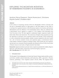 See more of prague university of economics and business/university of economics, prague on facebook. Pdf Exploring The Migration Intention Of Romanian Students In Economics