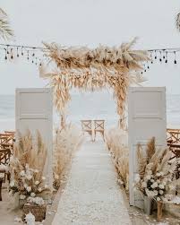 Collection by rock my wedding • last updated 3 weeks ago. Gallery Beach Boho Neutrals Pampas Grass Wedding Entrance Decor Idea Deer Pearl Flowers