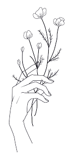 Holding Flowers Art Prints By Amenij Design By Humans In 2020 Line Art Flowers Line Art Drawings Art Drawings Simple
