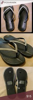 Dress Barn Black Silver Bling Flip Flops Bling Flip Flops Silver Bling Black Silver