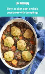 Slow Cooker Beef And Ale Casserole With Dumplings Beef Casserole Recipes Beef Casserole Slow Cooker Easy Stew