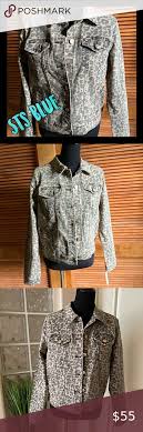 Nwt Sts Blue Leopard Print Denim Jacket In 2020 Printed Denim Jacket Printed Denim Denim Jacket