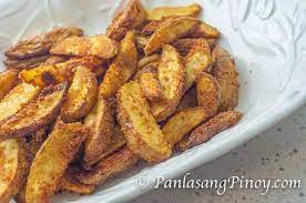 Crispy Baked Yukon Gold Potato Wedges Panlasang Pinoy Potato Wedges Recipe Real Food Recipes Crispy Potato Wedges