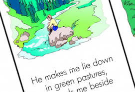 As kids are coloring, say: Free Bible Minibook Printable Psalm 23