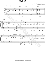 Descargar música a mp3 de alta calidad. Bobby Hebb Sunny Sheet Music In A Minor Transposable Download Print Sheet Music Bobby Hebb Music