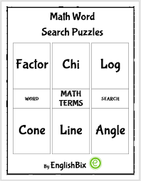 Kids, as well as adults, love these word searches. Math Word Search Puzzles Mini Workbook Englishbix