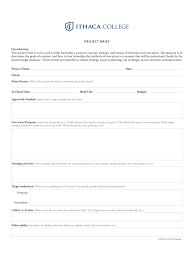 Free information and preview, prepared forms for you, trusted by legal professionals Project Brief Template Ithaca College Edit Fill Sign Online Handypdf