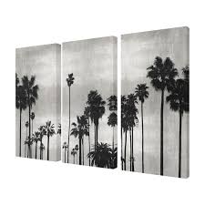 Black And White Palm Tree Wall Art The Stupell Home Decor Collection 3 Piece Black And White Photography Palm Tree Silhouette Scene Wall Art Set In 2020 Canvas Wall Art Set Stretched Canvas Wall Art Wall Canvas
