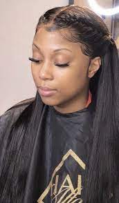 Beautiful Braids Pre Plucked Hairline 360 Lace Natural Straight Wig Natural Hair Styles Hair Styles Baby Hairstyles