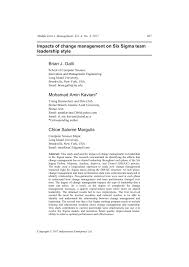Patricia backman, administrative assistant 212.261.1668 pbackman@nyit.edu. Pdf Impacts Of Change Management On Six Sigma Team Leadership Style