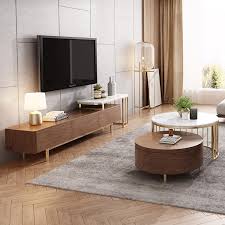 Walnut large rectangle wood coffee table with. Modern White Walnut White Round Coffee Table With Storage Wood Rotating Marble Nesting Coffee Table In Rose Gold Set Of 2 Walnut Living Room Coffee Table Nesting Coffee Tables