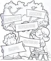 Dibujos Para Colorear De La Familia Feliz Con Mensajes Deberes De Los Ninos Dibujos De Los Valores Dia Mundial Del Medio Ambiente