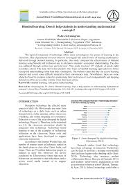 Tentukan berapa m 2 luas dinding tersebut ! Pdf Blended Learning Does It Help Students In Understanding Mathematical Concepts