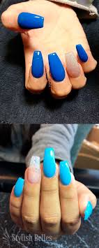 Use with any of our tips stands available on the website by attaching with a small amount of blue/white tack. Cute Blue Coffin Nails With An Accent Glitter Nail Ideas Blue Acrylic Nails Blue Coffin Nails Nails