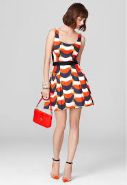 Italian Cotton Sateen Scallop Print Mini Dress With Scoop Neck Fashion Style Clothing Short Dresses Casual Fashion Date Night Dresses