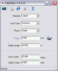 electric cable sizing software