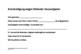 Die schule hat ein entschuldigungsformular entworfen, das von den eltern ausgedruckt und verwendet werden kann. Schulkreis De Entschuldigung Fur Die Schule
