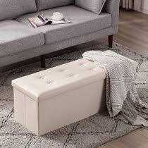 The simple design of this small ottoman works well in a smaller space but two can easily be paired together for additional seating in a living. 60 Inch Ottoman Wayfair