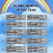 A4 Islamic Months Free Printable For Kids Ayeina Islamic Month Learning Arabic Flashcards For Kids