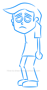 How To Draw A Sad Cartoon Character With Simple Tears