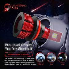 9007 Led Headlight Bulb 16000 Lumens Nucleus Pro Lightening Dark