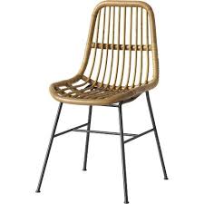Linnet Rattan Dining Chair With Metal Legs Light Brown Opalhouse Rattan Dining Chairs Dining Chairs Rattan