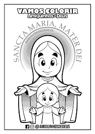 Batismo do senhor para colorir. Santa Maria Mae De Deus Para Colorir Amiguinhos De Deus Em 2021 Maria Mae De Deus Mae De Deus 10 Mandamentos Para As Criancas