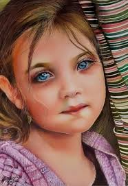 Cute little girl, pencil drawing 24×32 cm