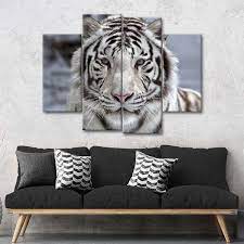 Endangered White Tiger Multi Panel Canvas Wall Art Wall Canvas Unique Canvas Multi Panel Canvas