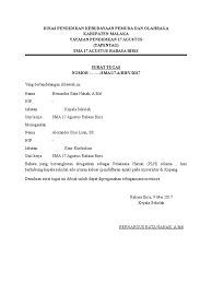 Contoh surat dinas lengkap ada di sini. Surat Tugas Kepala Sekolah