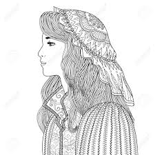As the trend for grown up coloring pages continue, i will bring more for you over the. Coloring Page For Adults With Beautiful Fantasy Lady In Medieval Royalty Free Cliparts Vectors And Stock Illustration Image 140902223
