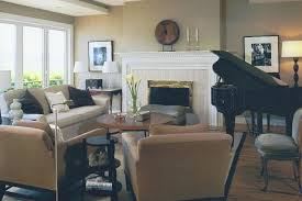 Rooms With Baby Grand Pianos Living Room Design With Traditional Fireplace And Baby Grand P Grand Piano Living Room Piano Living Rooms Beige Living Rooms