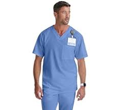 BARCO Grey's Anatomy Scrubs - Evan Scrub Top for Men, Lapover V-Neck Easy Care Men's Scrub Top
