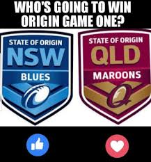 Memes are embellished photographs that poke fun at or make jokes of cultural symbols or social ideas. Who S Going To Win Origin Game One State Of Origin State Of Origin Maroons Blues Meme On Me Me