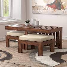 Great savings & free delivery / collection on many items. Wooden Coffee Table With Stools Off 74