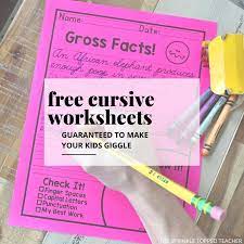 Rest both arms on the desk. Free Cursive Handwriting Practice For Kids