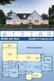 Traditional Style House Plan 41402 With 3 Bed 3 Bath 2 Car Garage Dream House Plans New House Plans Family House Plans