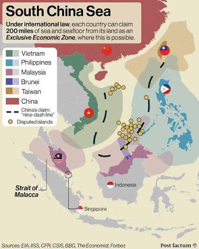 🌊The South China Sea is a site of overlapping territorial claims,  geopolitical competition, and a crucial part of the world economy. Its  seabed holds large reserves of crude oil and natural gas,